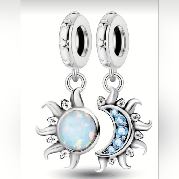 Silver Sun and Moon Charms - Picture 2 of 7
